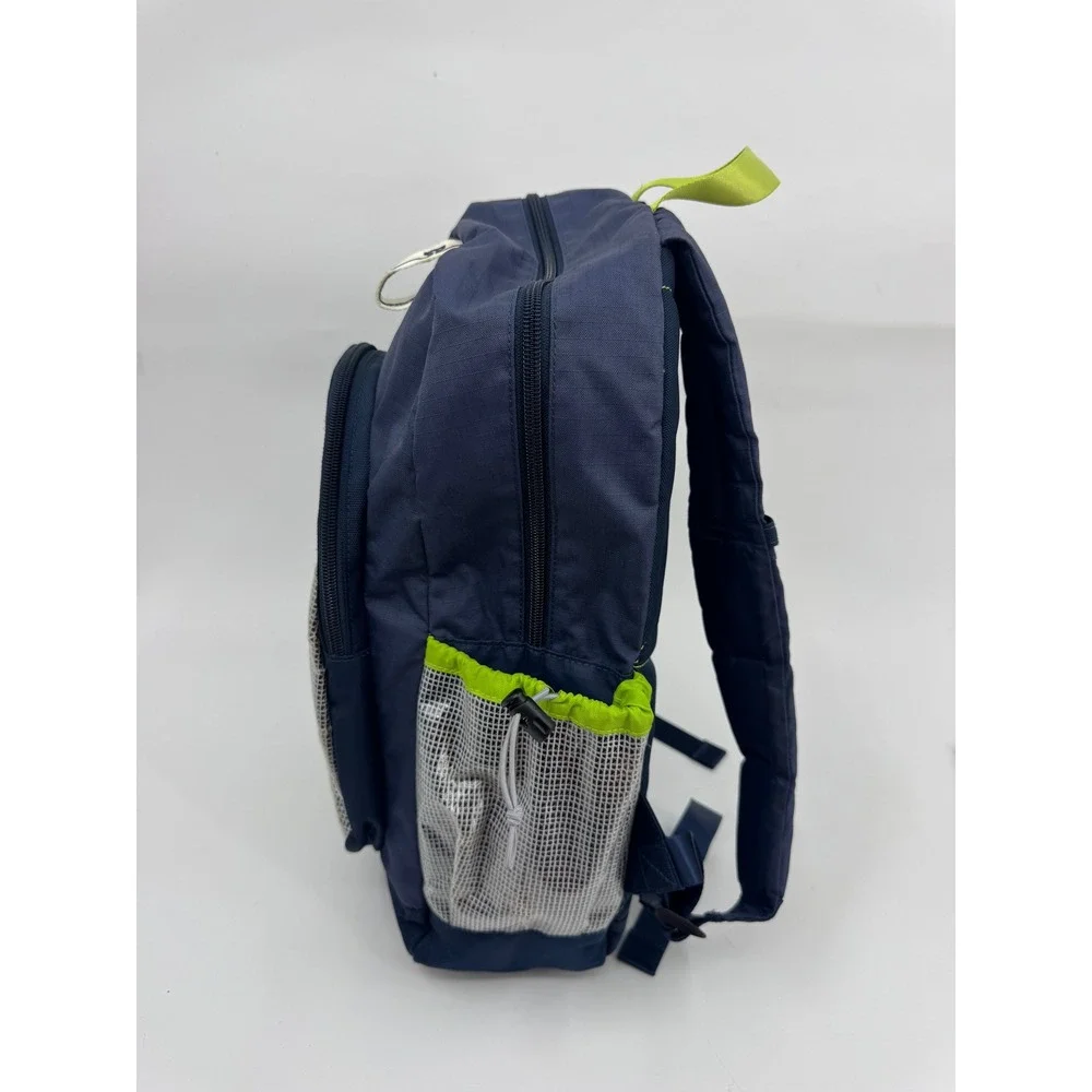 Vineyard Vines Navy Blue Lime Green Whale Logo Mesh Pocket Backpack RN 134578